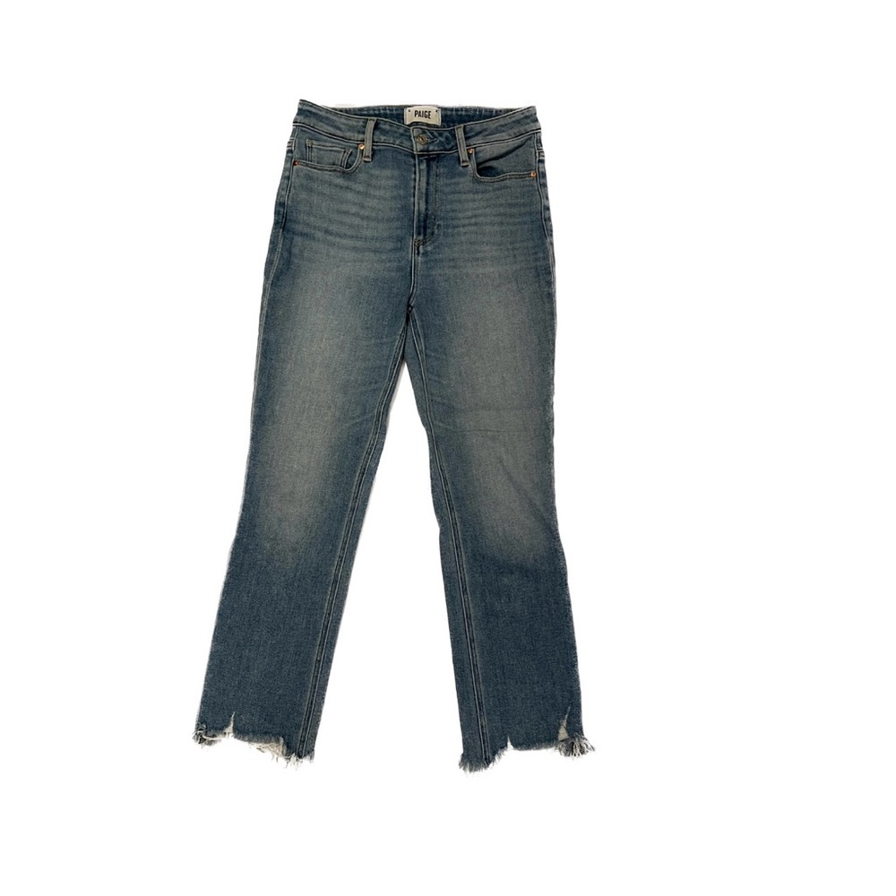 paige blue jean high rise distressed raw hem petite cindy cotton denim ankle